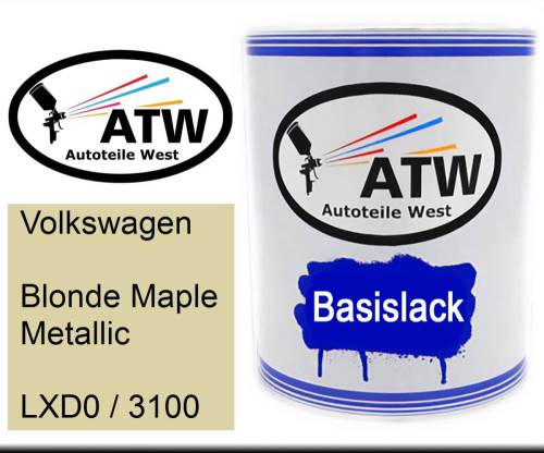 Volkswagen, Blonde Maple Metallic, LXD0 / 3100: 1L Lackdose, von ATW Autoteile West.